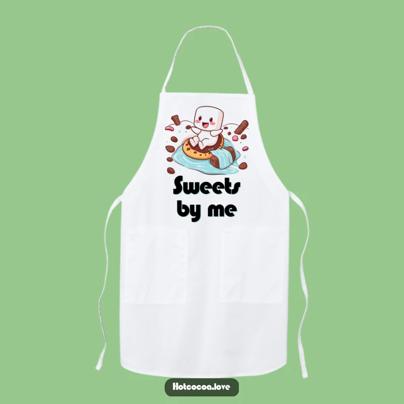 Funny Marshmallow Hot Chocolate Apron: Sweet Kitchen Wear and Gift