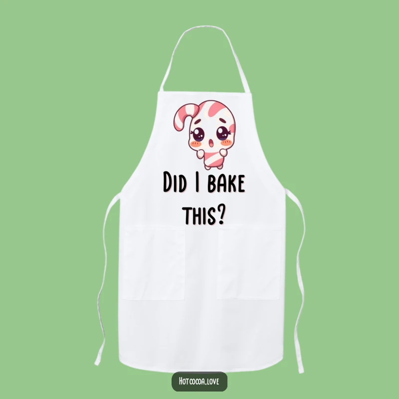 Funny Surprised Candy Cane Apron - Comical Double Take Kitchen Fun