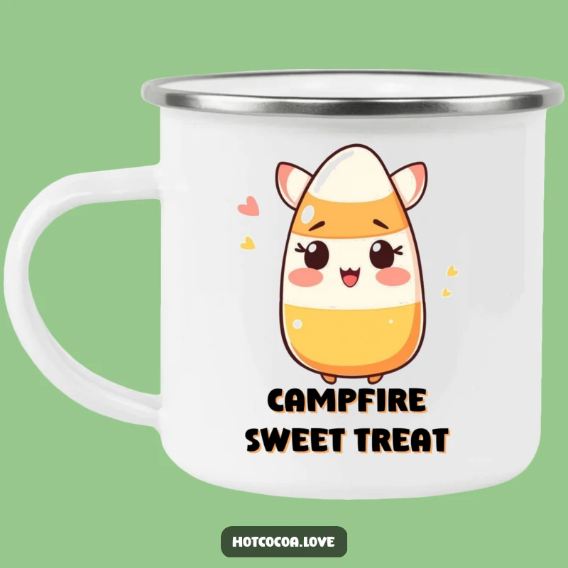 Funny Candy Corn Camping Mug - Hilarious Halloween Drinkware Gift