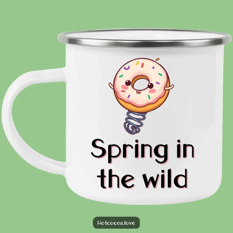 Funny Donut Spring Bounce Camping Mug: Adventure with a Hilarious Companion
