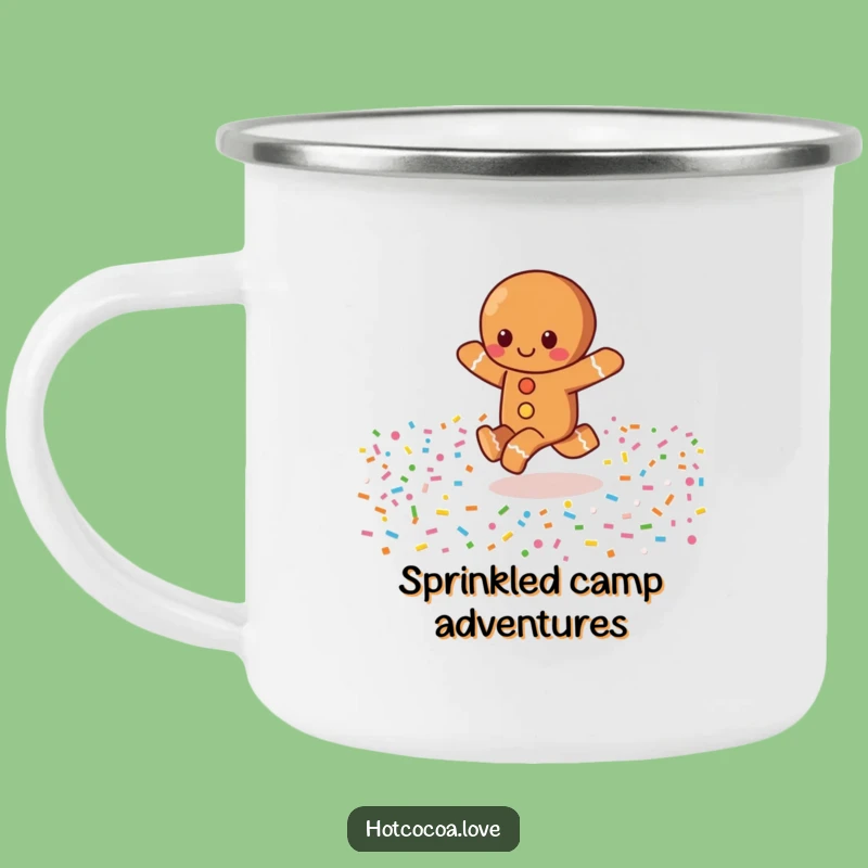 Funny Gingerbread Skip Camping Mug: Sweet Sips & Holiday Fun Outdoors!