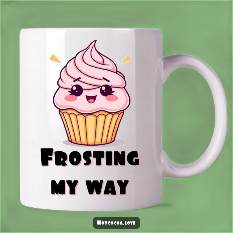 Funny Bewildered Cupcake Mug - Hilarious Dessert Disaster Drinkware Gift