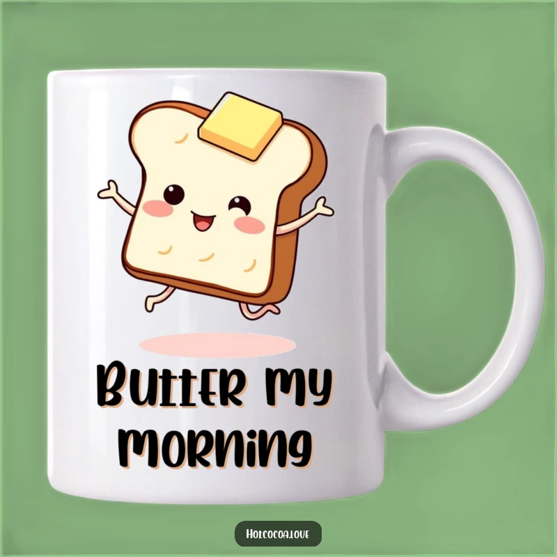 Funny Toast and Butter Mug - Giggling Breakfast Dance Funny Gift