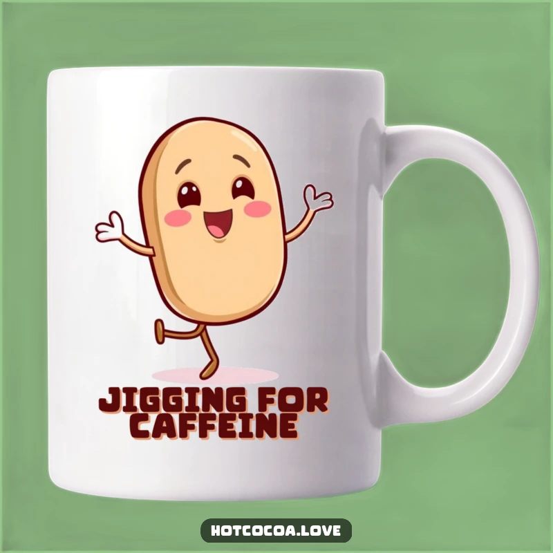 Funny Gleeful Coffee Bean Mug - Happy Jig Energy Gift