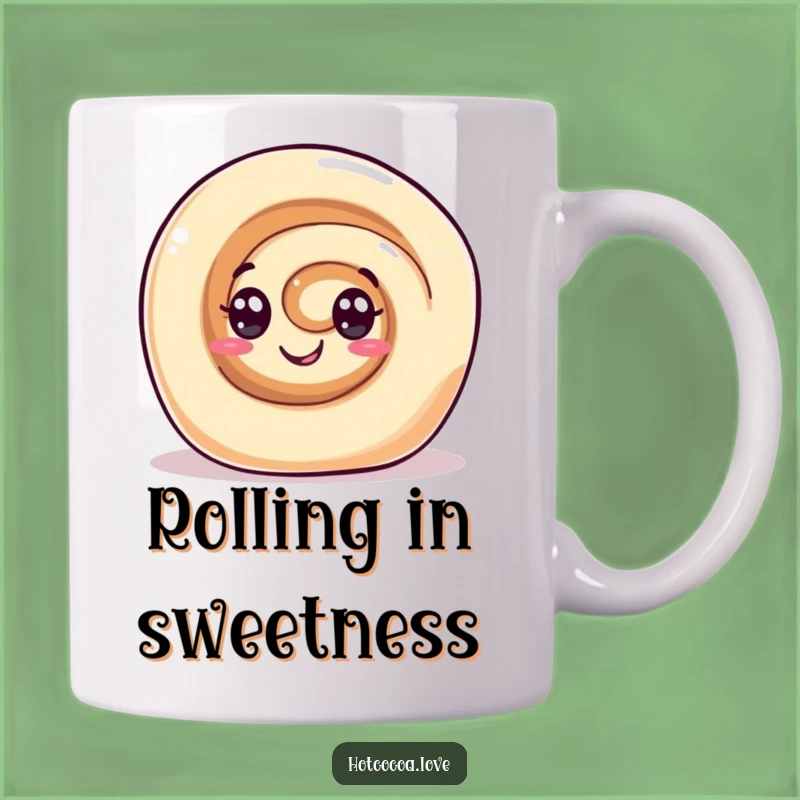 Funny Cinnamon Roll Mug - Gleeful Swirl Eyes Sweet Treat Funny Gift