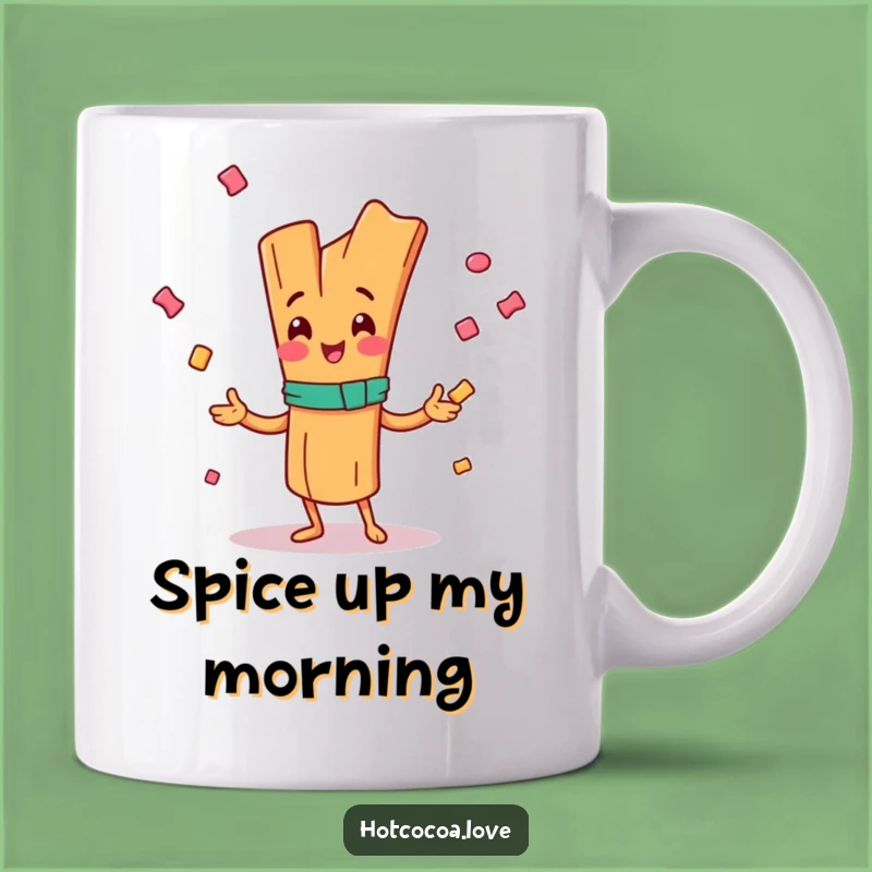 Funny Happy Cinnamon Stick Mug - Joyful Juggling Candy Gift