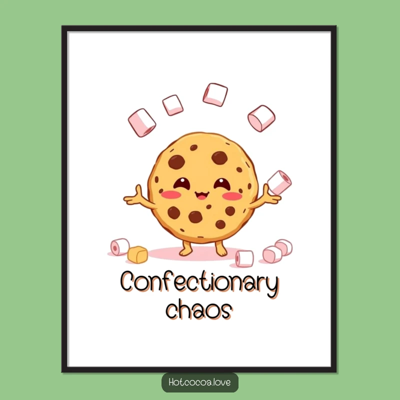 Funny Cookie Marshmallow Juggling Digital Art - Instant Sweet Decor & Gift!