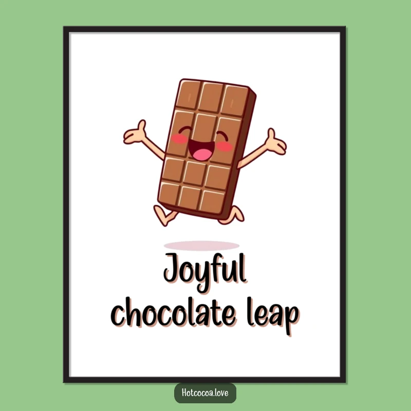 Funny Jolly Chocolate Bar Digital Art - Jumping Joy Print