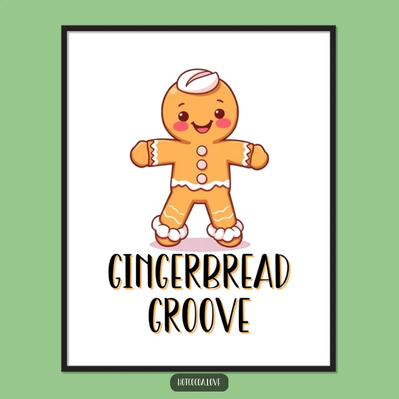 Funny Gingerbread Man Whipped Cream Legs Digital Art: Instant Sweet Decor!