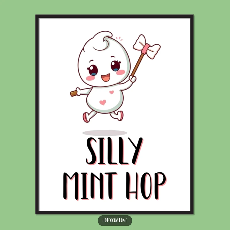 Funny Mint Candy Hop Digital Art Print: Instant Refreshment for Your Walls
