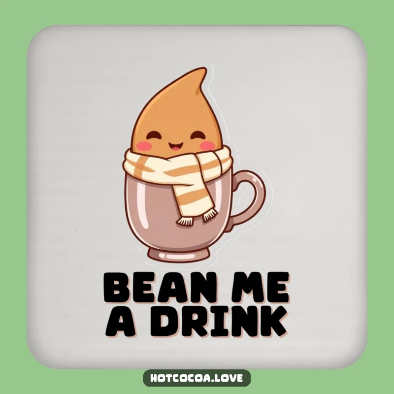 Funny Cocoa Bean Coaster: Warm Decor for Your Table Gift