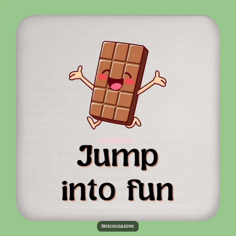 Funny Jolly Chocolate Bar Coaster - Jumping Joy Drink Saver