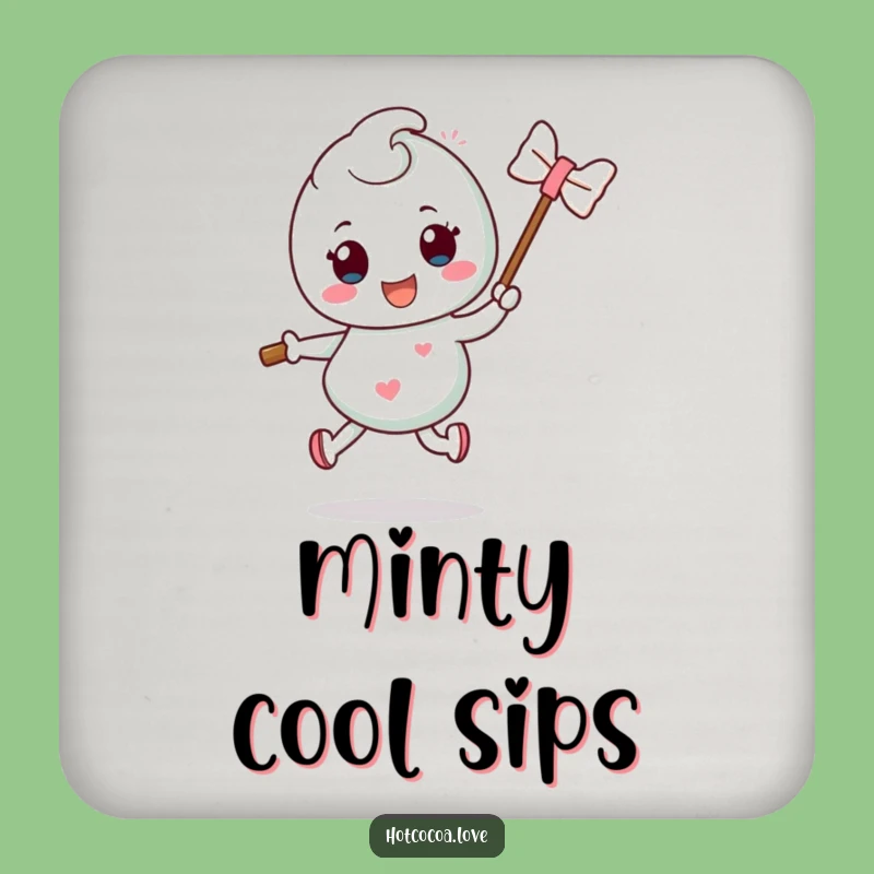 Funny Mint Candy Hop Drink Coaster: Protect Surfaces with Silly Charm