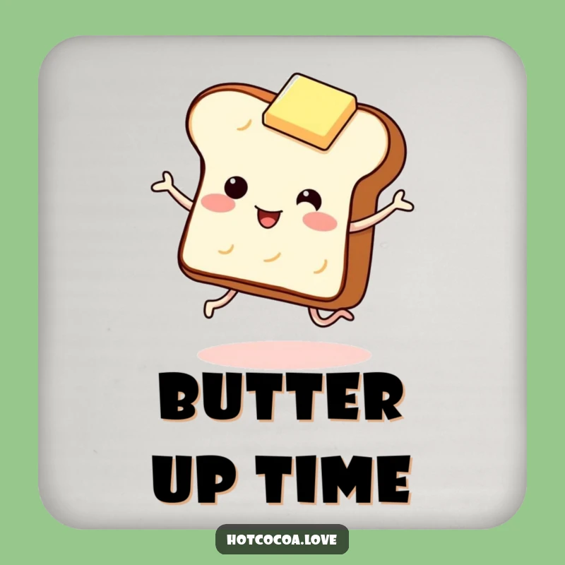 Funny Toast and Butter Coaster - Giggling Breakfast Drink Protection