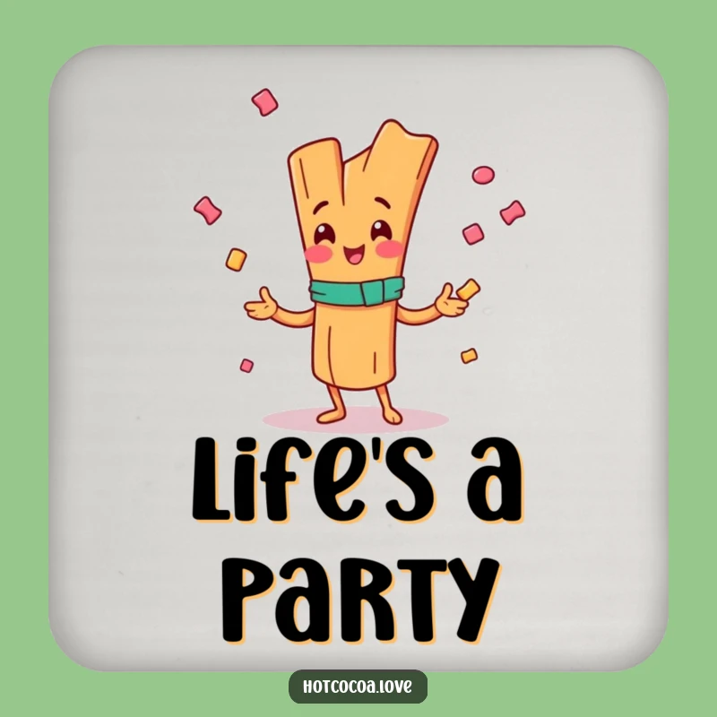 Funny Happy Cinnamon Stick Coaster - Juggling Candy Drink Saver