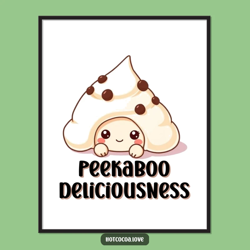 Funny Chocolate Chip Cream Poster - Playful Wall Art for Dessert Lovers