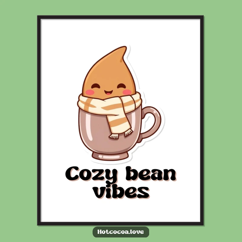 Funny Cocoa Bean Poster: Adorable Wall Art and Cozy Gift