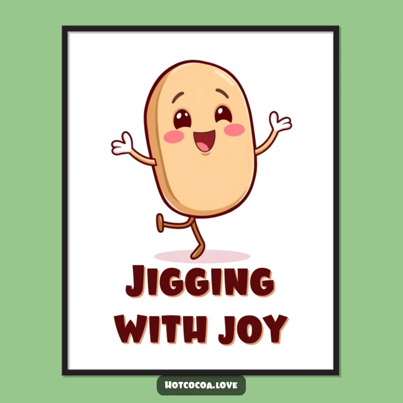 Funny Gleeful Coffee Bean Poster - Happy Jig Wall Art