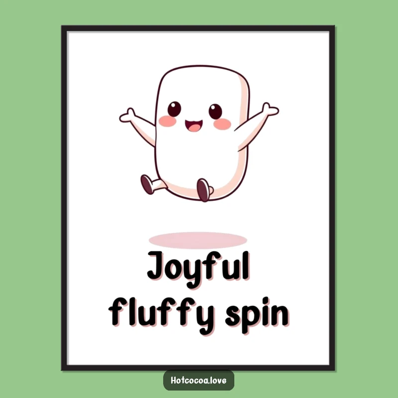 Funny Marshmallow Cartwheel Art - Cute Character for Playful Walls
