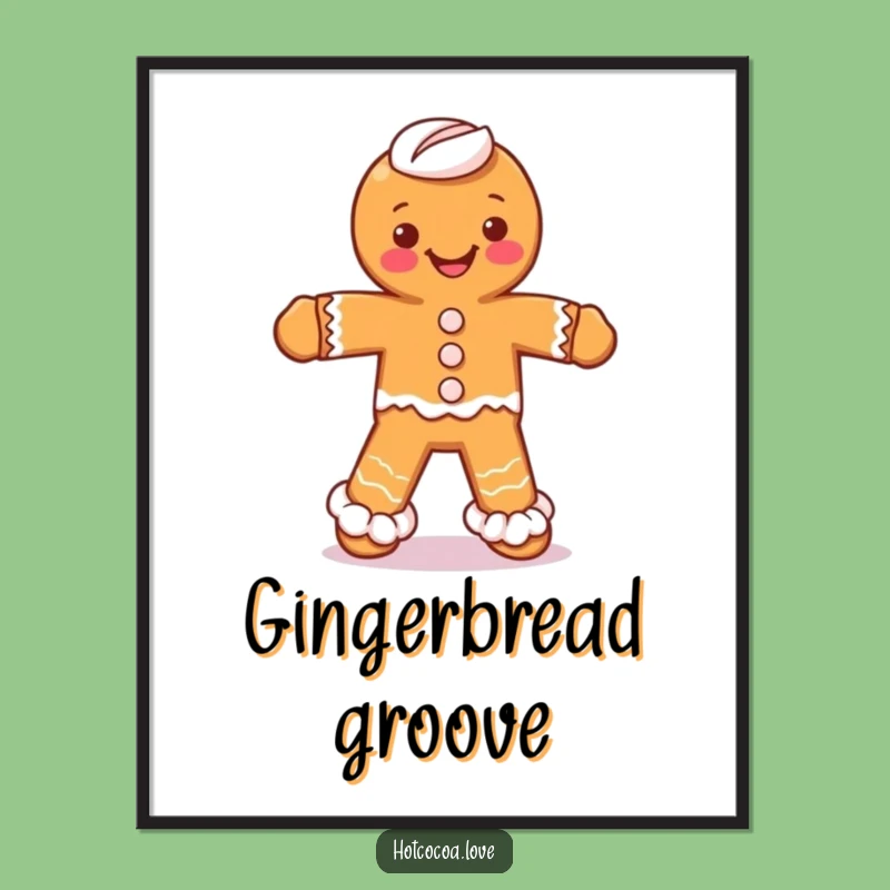 Funny Gingerbread Man Whipped Cream Legs Poster: Whimsical Wall Art!
