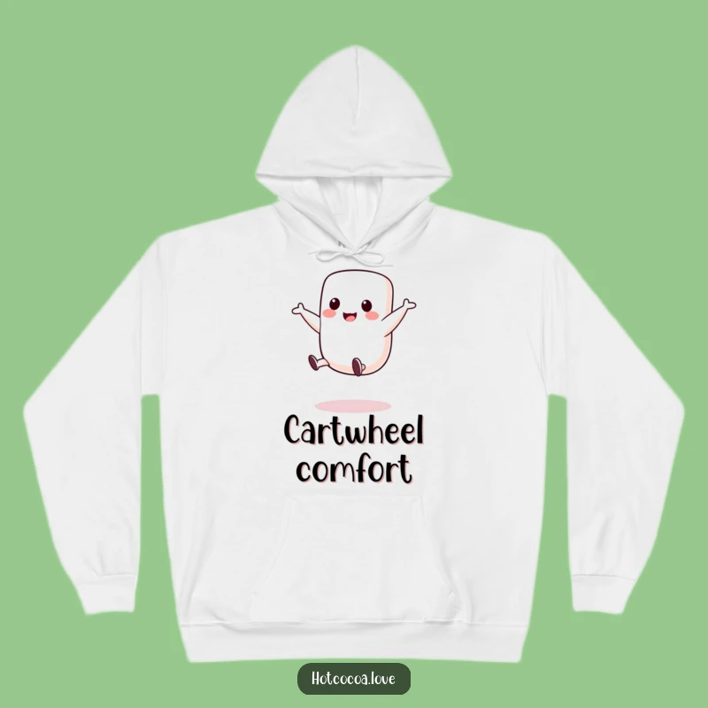 Cozy Funny Marshmallow Cartwheel Hoodie - Stay Playful and Warm