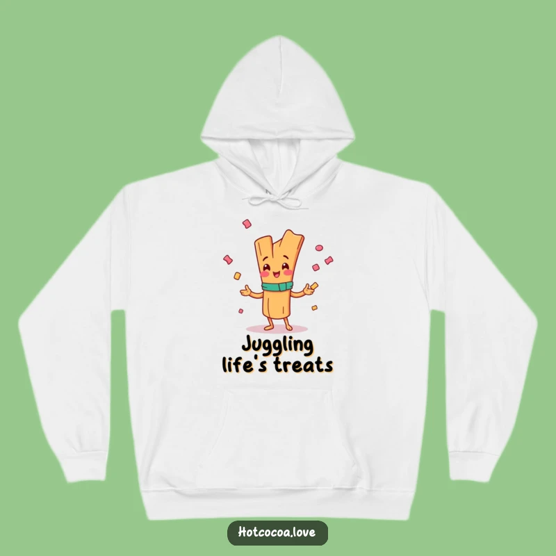 Funny Happy Cinnamon Stick Hoodie - Cozy Juggling Candy Comfort