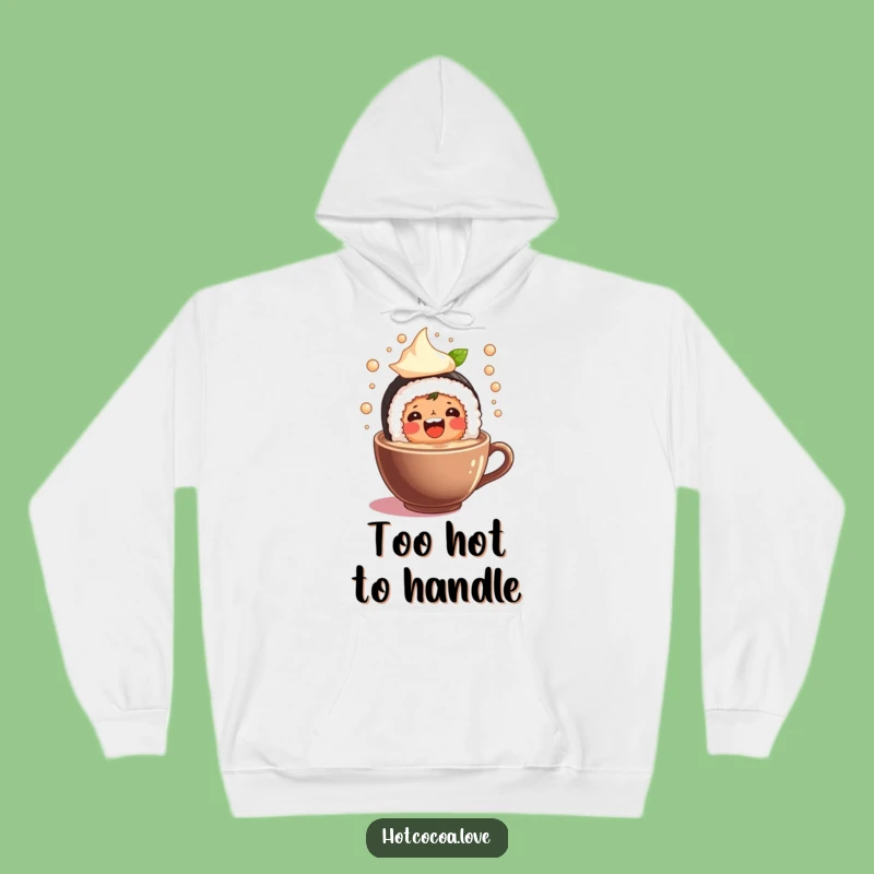 Cozy Funny Sushi Roll Cocoa Splash Hoodie: Warmth and Laughter Guaranteed