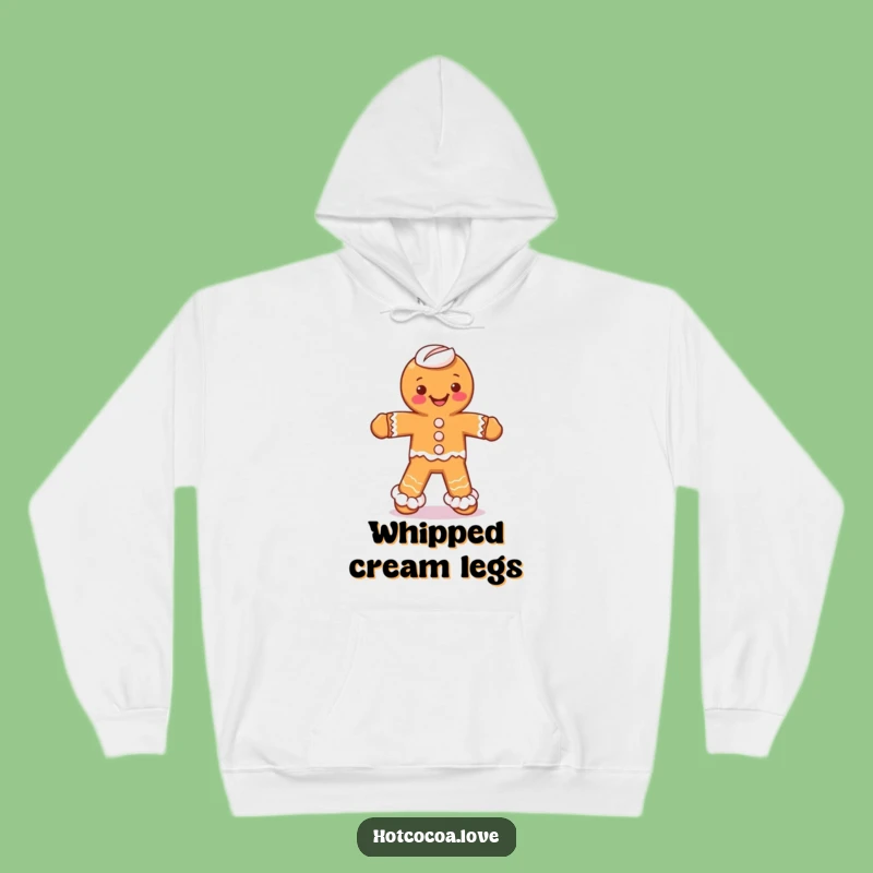 Funny Gingerbread Man Whipped Cream Legs Hoodie: Cozy & Humorous!