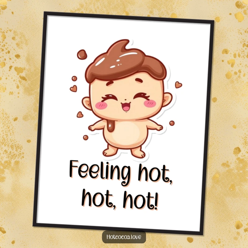 Free Printable Wall Art: A charming hot chocolate character winks playfully, adding a touch of cozy fun to your decor.