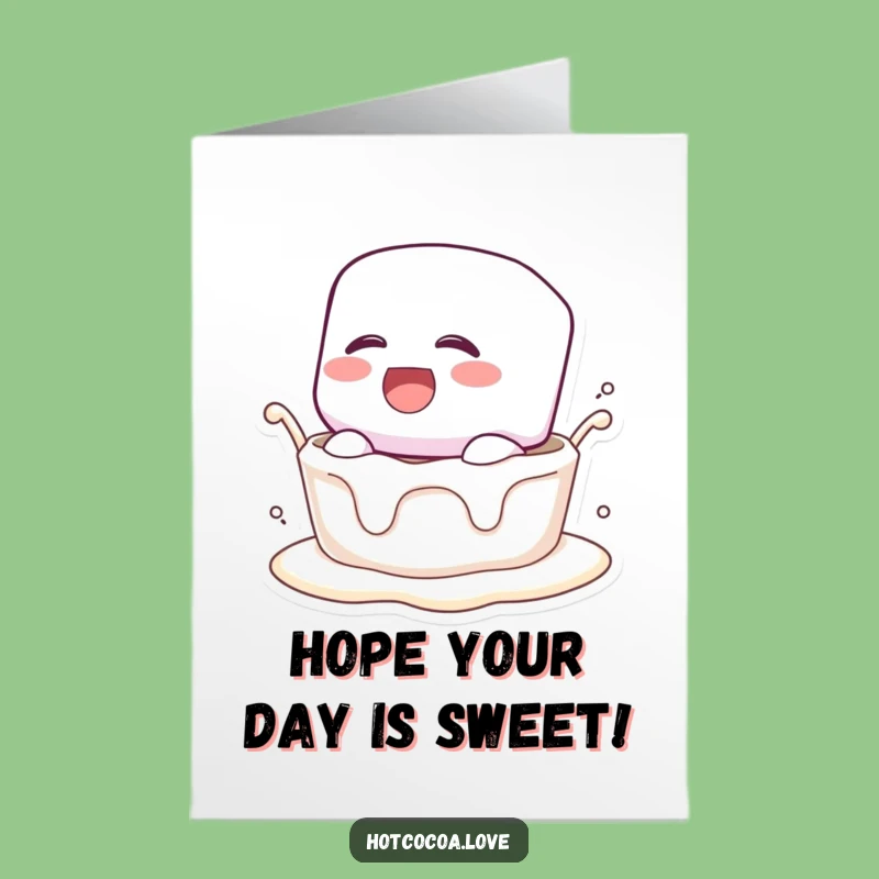 Free Printable Birthday Card: Laughing Marshmallow Dunked Funny DIY Downloadable Gift