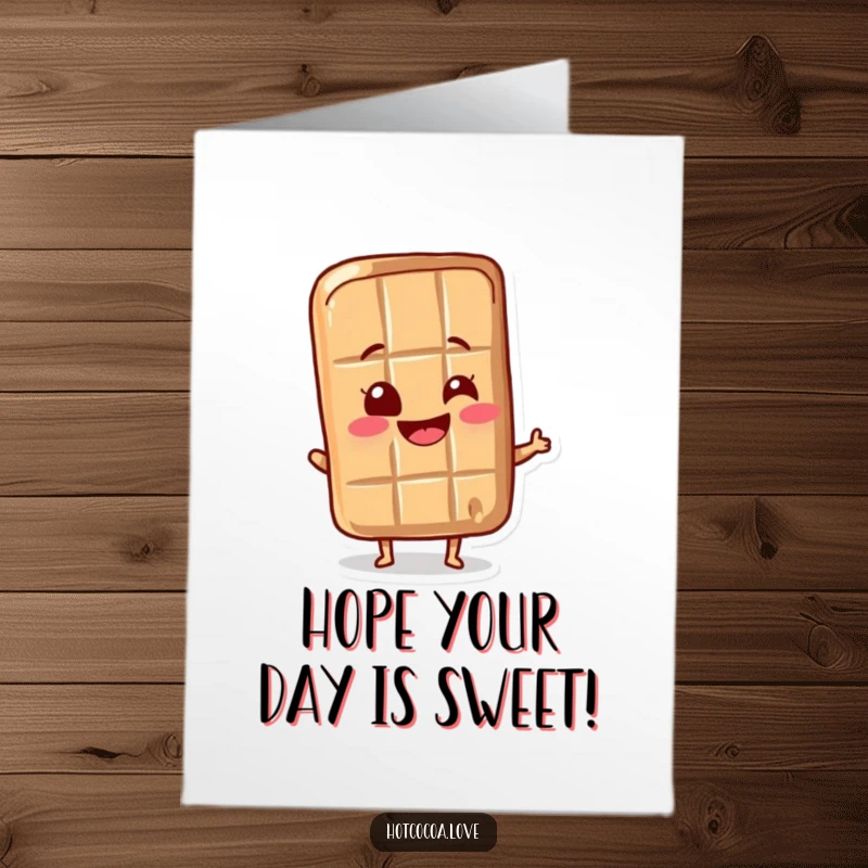 Funny Free Printable Chocolate Bar Birthday Card: A cheerful chocolate bar wiggles its wrapper in pure birthday delight, spreading joy.