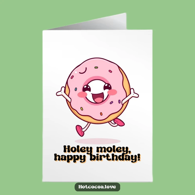 Funny Free Printable Doughnut Birthday Card - Joyful Jumping Treat Downloadable