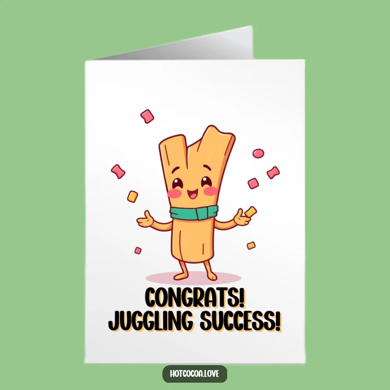 Free Printable Congrats Card: Juggling Cinnamon Stick Funny Downloadable Gift