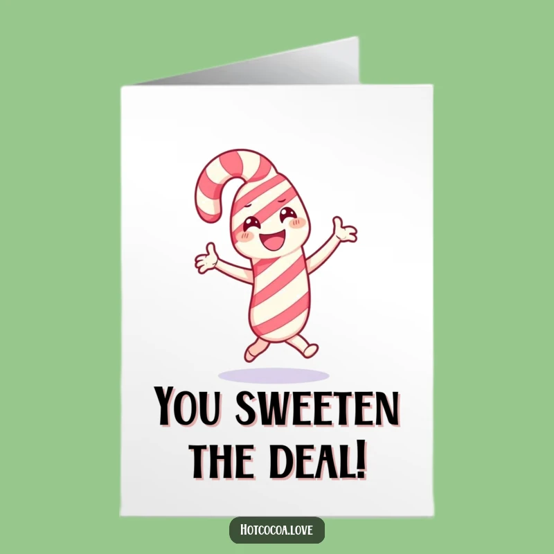 Free Printable Congrats Card: Candy Cane Dance, Festive Cheer, Easy Downloadable Greeting