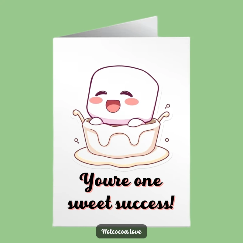 Free Printable Congrats Card: Marshmallow Dunked Laughing Funny Downloadable Gift