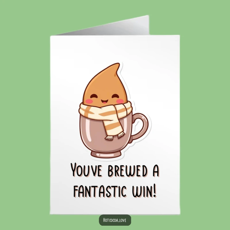 Free Printable Congrats Card: Cocoa Bean Cheers Your Success! Downloadable.