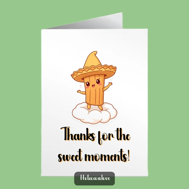 Free Printable Thank You Card: Festive Cinnamon Dancer, Downloadable Appreciation Gift