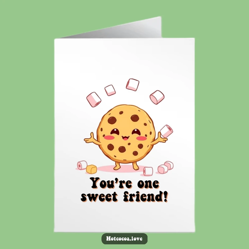 Free Printable Thank You Card: Juggling Cookie, Marshmallow Thanks, Downloadable Gift