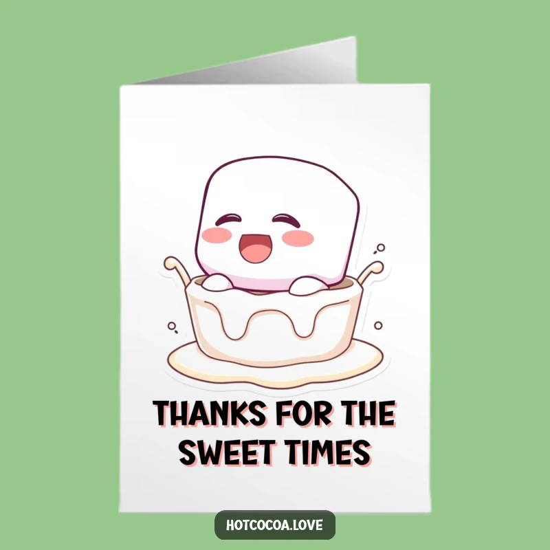 Free Printable Thank You Card: Marshmallow Dunked Laughing Funny Downloadable Gift