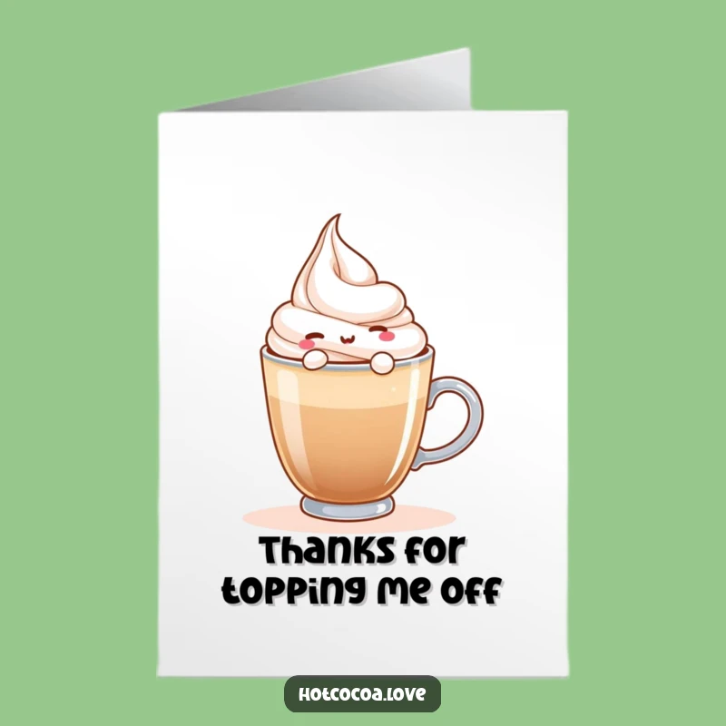 Free Printable Thank You Card: Whipped Cream Floating Funny Downloadable Gift