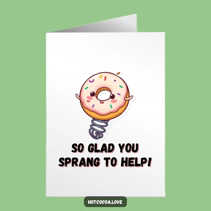 Free Printable Donut Spring Thank You Card- Springy Gratitude Funny Downloadable Gift