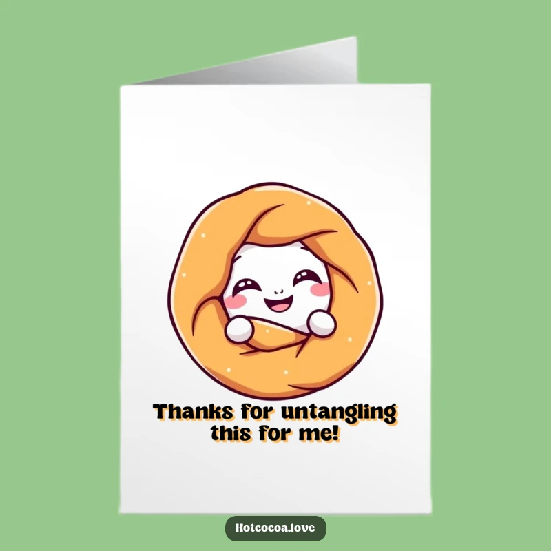 Free Printable Pretzel Knot Thank You Card- Twisted Gratitude Funny Downloadable Gift