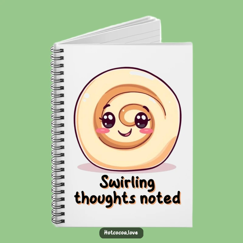 Funny Cinnamon Roll Notebook - Gleeful Swirl Eyes Sweet Journal