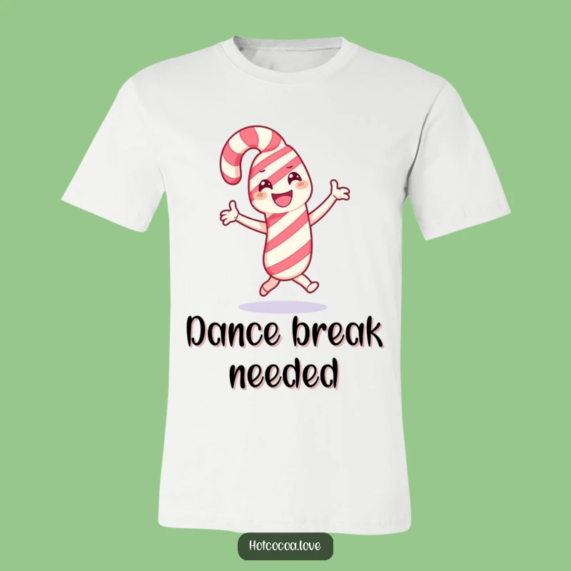 Funny Candy Cane Dance Tee - Festive Character Spreading Holiday Joy