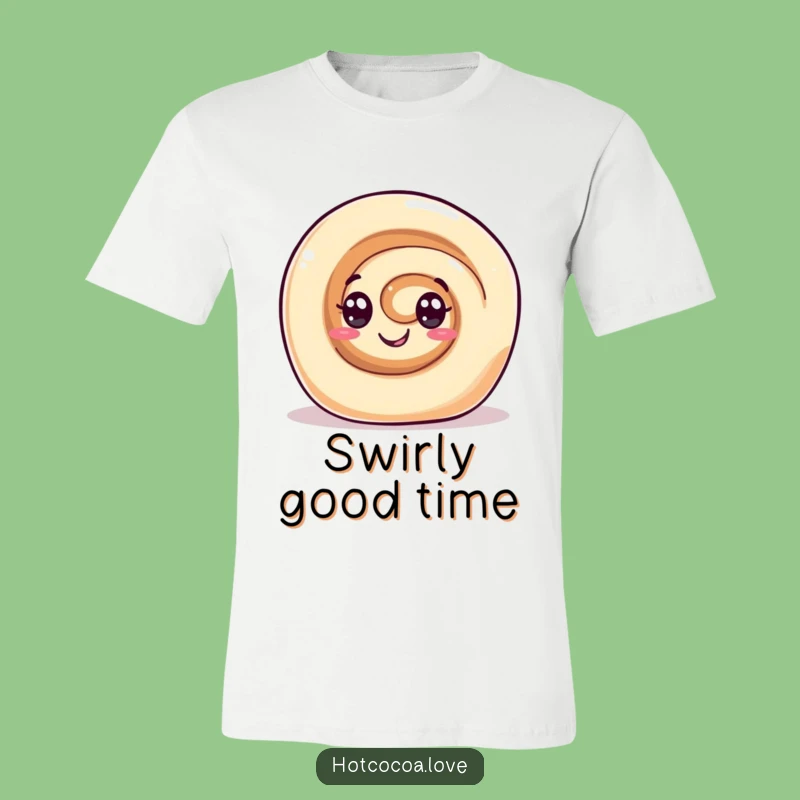 Funny Cinnamon Roll T-Shirt - Gleeful Swirl Eyes Sweet Joy Tee