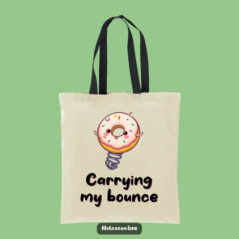 Funny Donut Spring Bounce Tote Bag: Carry Your Fun Everywhere You Go