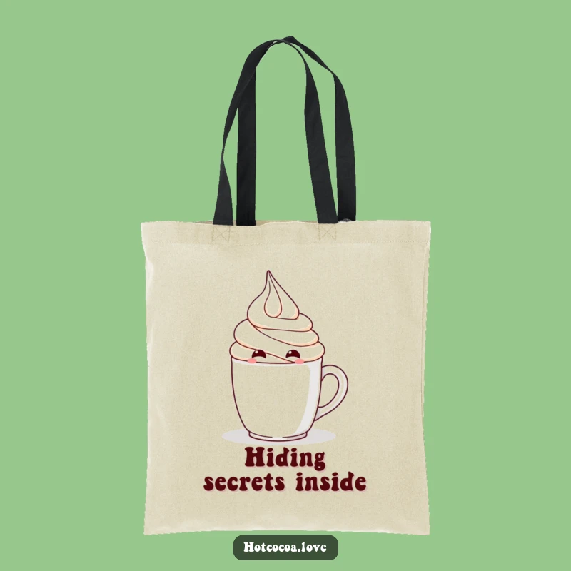 Funny Mischievous Whipped Cream Tote Bag - Hiding Character Carry-All